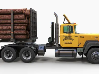 SuperLiner logger truck Low-poly 3D model