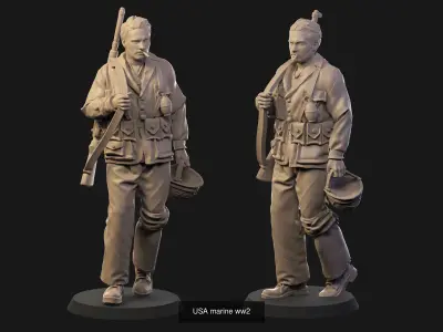 USA Soldiers ww2 3D Model Collection