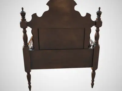 Antique bed Low-poly 3D model
