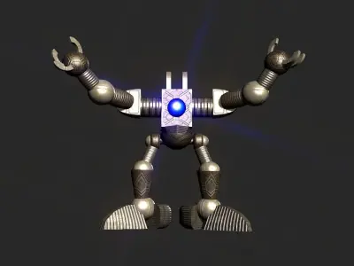 Metal Cyclops robot Low-poly 3D model