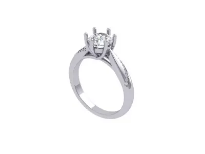 Round Stone Wedding Ring  3D print model