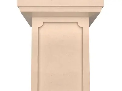 Square Column Pedestal Low-poly 3D model