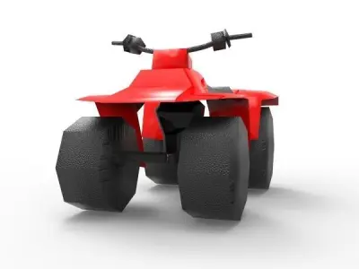 ATV - 4 Wheel Motobicycle - Cross LowPoly Free low-poly 3D model