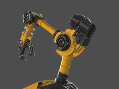 Industrial Robot Arm - 3  - Textured 3D model