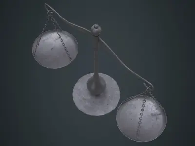 Balance Scale 1B Low-poly 3D model