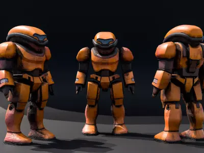 Stylized Sci-Fi Robot Character Low-poly 3D model