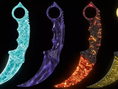karambit bundle skins  3D model