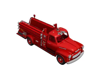 1950s Fire Truck 3D Model Classic Vintage Rescue Vehicle 02 3D model