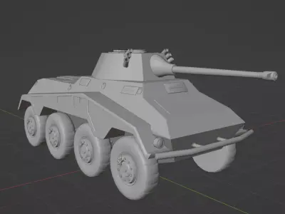  PUMA  Sd Kfz 234 2  1943 Low-poly 3D model
