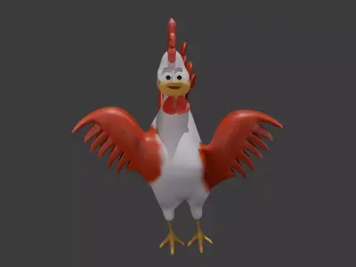 3D Rooster Model - Low Poly Stylized Farm Animal for Games Low-poly 3D model