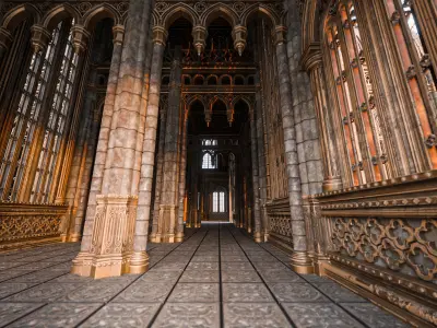 GOTHIC MODULAR BUILDING 4 Low-poly 3D model