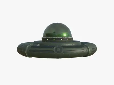 Alien Spaceship UFO E05 Dark Green - Sci Fi Spacecraft Design Low-poly 3D model
