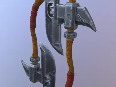 stylized 3D axe Low-poly 3D model purchase