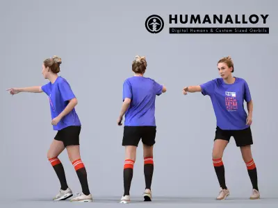 00485Elsje005 - Adult Caucasian woman exercising in athletic 3D model