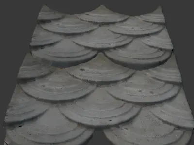 Antique Stone Roof Tile 3D Scan Low-poly 3D model