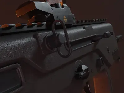 TAR 21 inspired rifle Low-poly 3D model