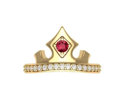 Crown Ring 3D print model