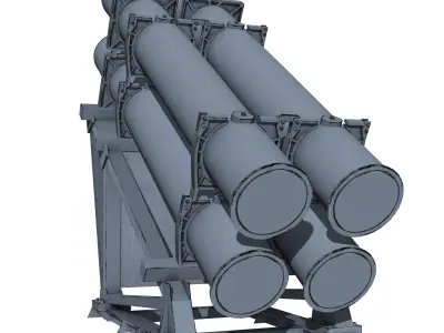Harpoon Missile Launcher Low-poly 3D model