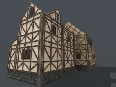 Medieval House 04 Low-poly 3D model