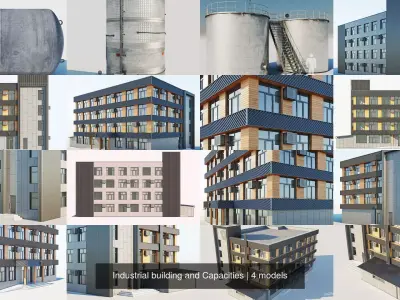 Industrial building and Capacities 3D Model Pack