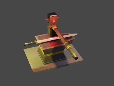 Ancient Iron Sword Forging system for black smith Free low-poly 3D model