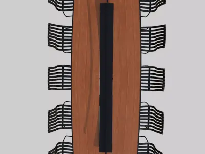 Executive Meeting Table Set Low-poly 3D model