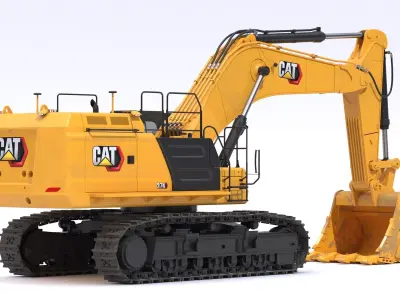 CAT Large EXcavators 374 Tier 4 Stage V Dirty 3D model