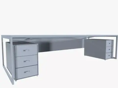 Industrial Work Desk Low-poly 3D model