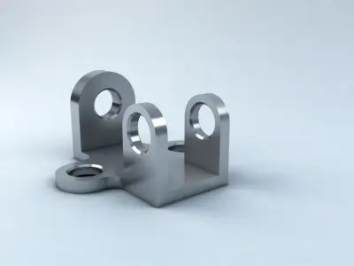 Bracket 3 metal with two holes Free 3D model