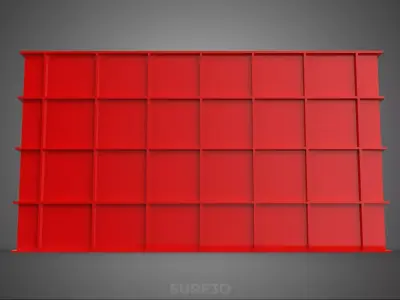 RED PLASTIC STORAGE BIN TOOLBOX WORKSHOP TOOLS GARAGE SPARE PART 3D model