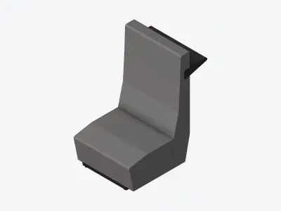 Seating - Contemporary - Blume - Closing - High Back - Right Low-poly 3D model