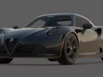 2018 Alfa Romeo 4C Competizione 3D Model Carbon Fiber  Low-poly 3D model