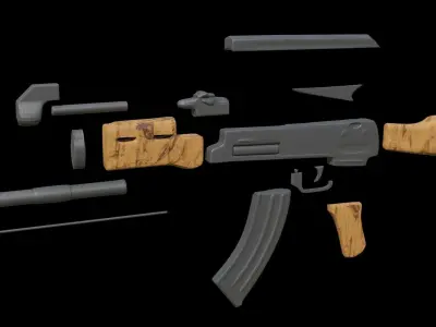 AK47 model ak - rifle Free 3D model