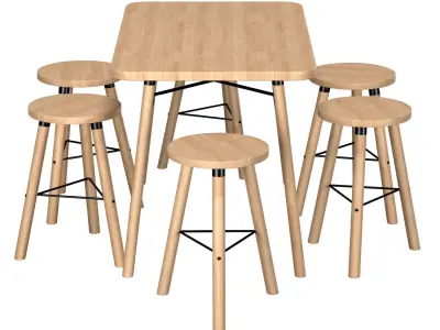 Partridge Rectangle Bar Table  3D model