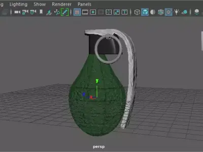 Lowpoly Dark Green Grenade Free low-poly 3D model