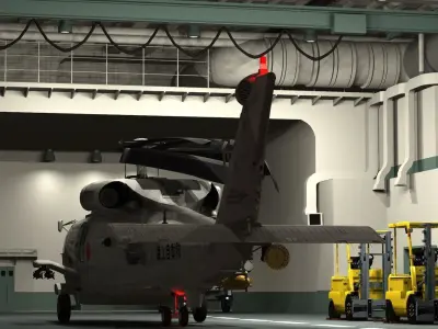 JMSDF Supply ship Mashu Hanger Set 3D model