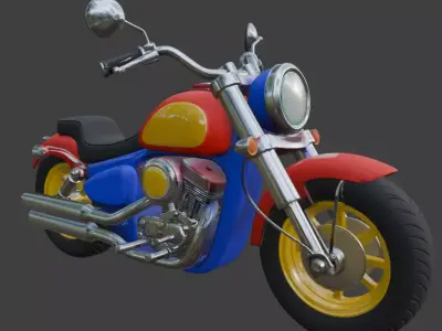 Cartoon Motorcycle 3D Model 3D model buy