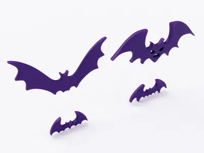 Bat stickers low poly 3d model Low-poly 3D model