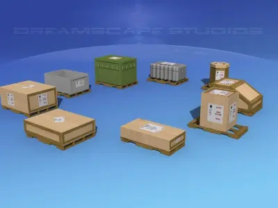 Shipping Crates Low-poly 3D model