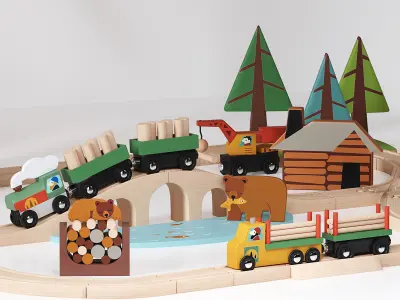 Crate and Barrel Wooden Art Easel Toy and Decor for Kids 3D model