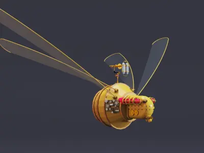 5- Steampunk Aircrafts- High detail 3d models Low-poly 3D model