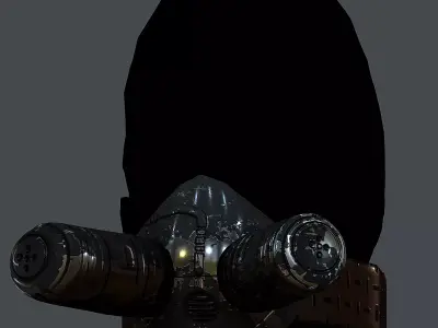 Gas mask helmet 3d model scifi Low-poly Low-poly 3D model Low-poly 3D model 21