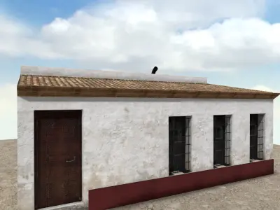 Old High-Quality 3D Colonial House Low-poly 3D model purchase