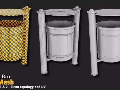 Trash Bin Base Mesh VOL01 Low-poly 3D model