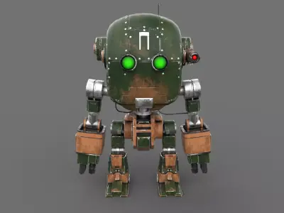 Old Robot Low-poly 3D model buy