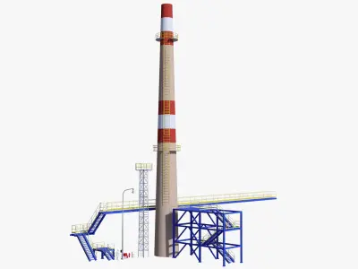 Metal tower for factory 3D model
