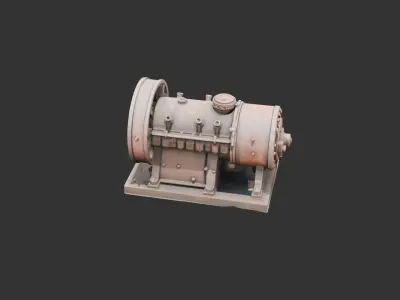 Deserted Industrial Generator Low-poly 3D model