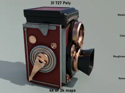 Ancient Camera Low-poly 3D model