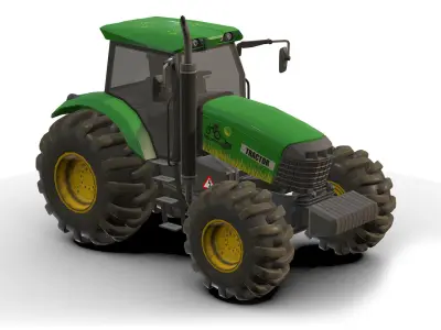Tractor  Low-poly 3D model from CGTrader