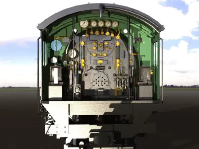 D52 steam locomotive ww2 3D model